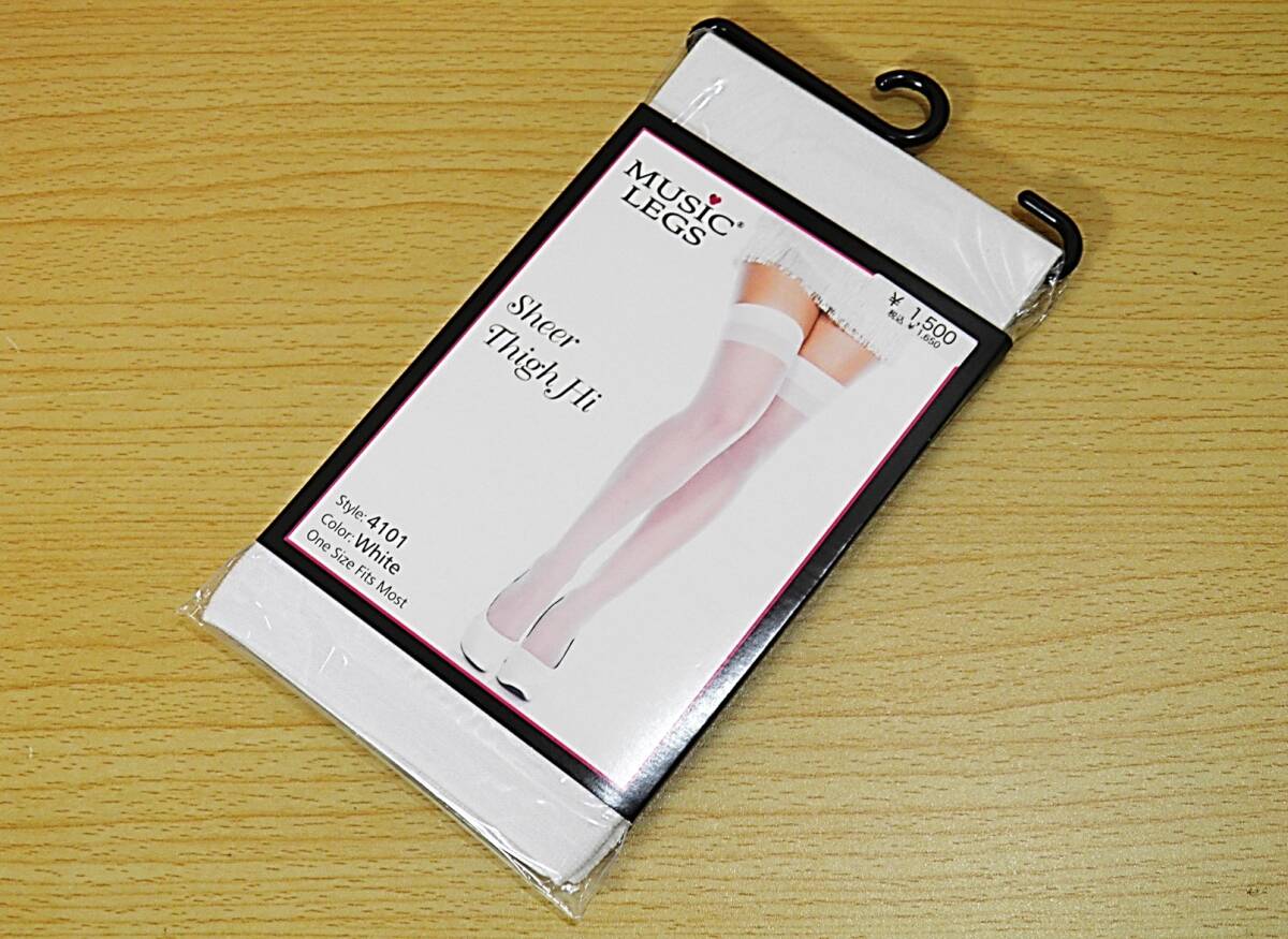 【レッグウェア★未使用品】MUSIC LEGS◆シアー サイハイ ソックス◆ナイロン◆15デニール◆拍卖