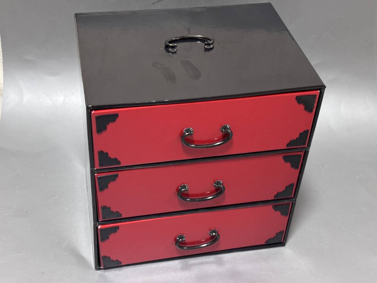 d3657◆紙製 和家具風 三段 小引き出し◆22.5×17×h23.5cm拍卖