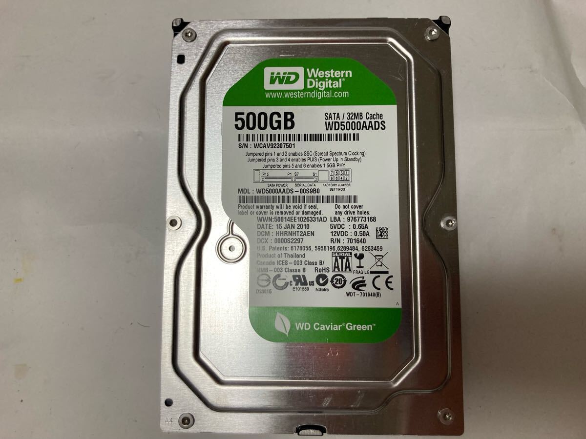 【ジャンク】WesternDigital WD5000AADS WD Caviar Green拍卖