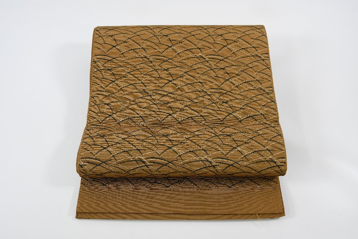 袋名古屋帯 未仕立て 芝文 全通柄 帯丈384cm ★着物屋 ne-14374 桜庭呉服店拍卖