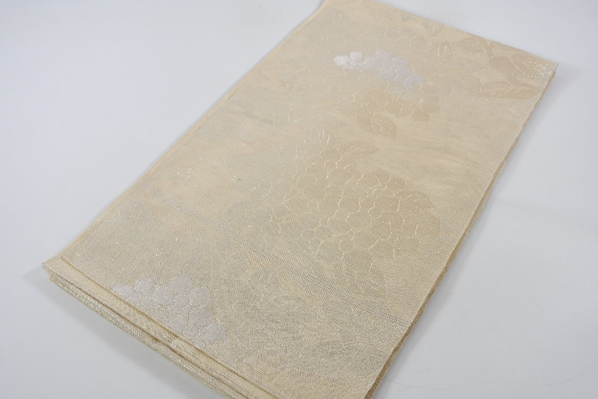 袋帯 六通柄 紫陽花 花 帯丈428cm ★着物屋 ne-14647 桜庭呉服店拍卖