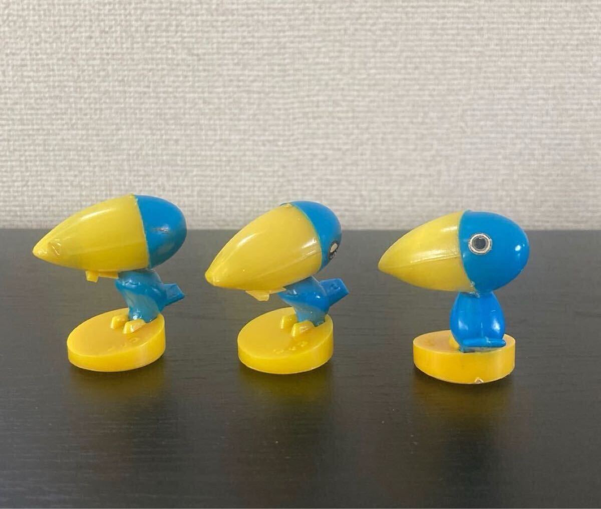 当時物/グリコ/ おしゃべり九官鳥/人形/フィギュア/鳥/おまけ/ おもちゃ/玩具/駄玩具/まとめて3個/古いもの/古物 /ビンテージ/ 昭和レトロ拍卖
