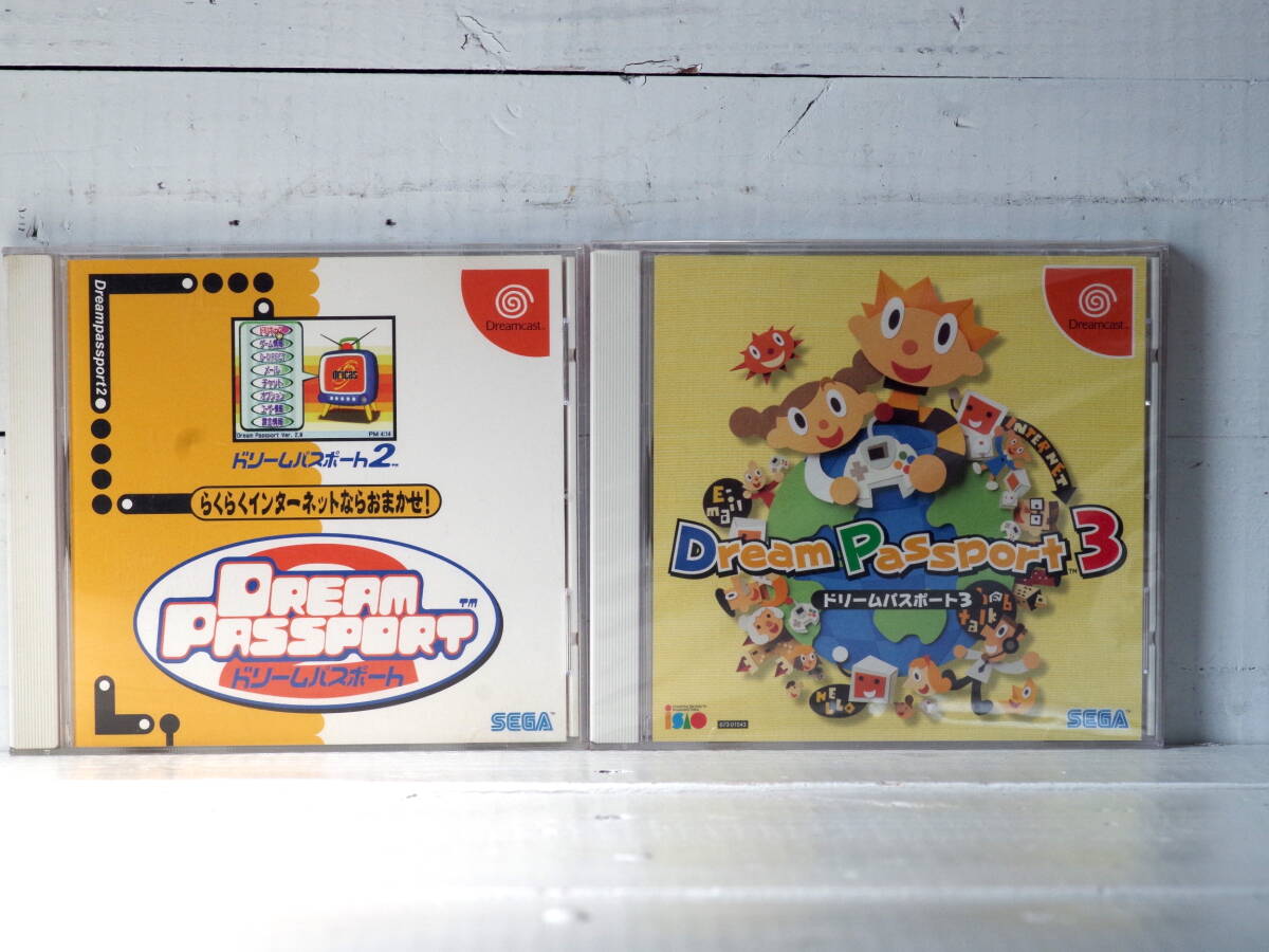 M12297【DC】未使用ドリームパスポート3/ドリームパスポート2盤面キズ多い ドリームキャスト 起動チェックOK! メール250g拍卖