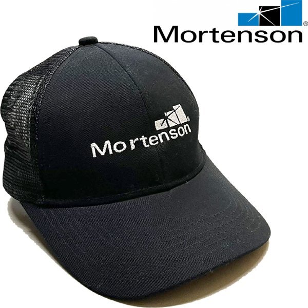 1点物◆MORTENSON黒メッシュキャップ帽子トラッカーキャップ古着メンズレディースOKアメカジ90sストリートUSブランド中古ロゴ企業348635拍卖