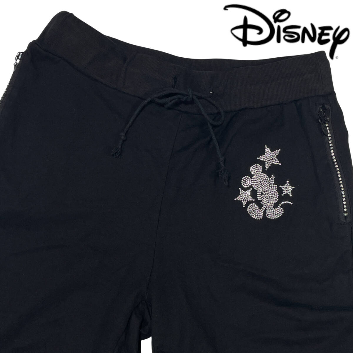 Disney ディズニー イージーパンツ siz.S (約72~86cm) ミッキー スワロフスキー ストレッチ パンツ メンズ ジャージ スウェット拍卖
