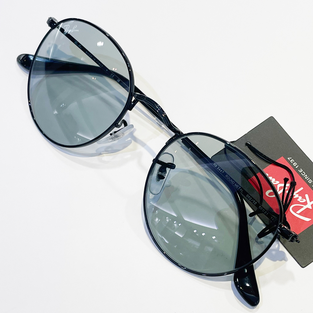 RayBan レイバン Round metal ラウンドメタル サングラス 50□21 ブラック RB3447 002/52 クロス付き 純正メガネケース付き 国内正規品拍卖