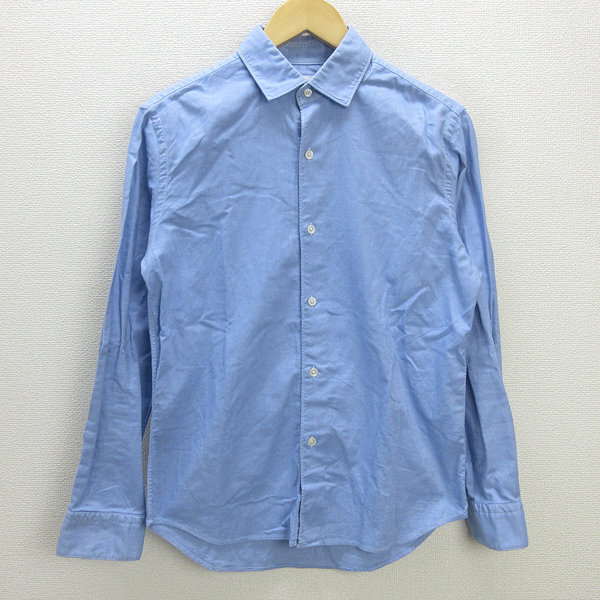 G■エディフィス/EDIFICE TESSITURAMONTI 長袖シャツ【46】青/men's/70【中古】■拍卖