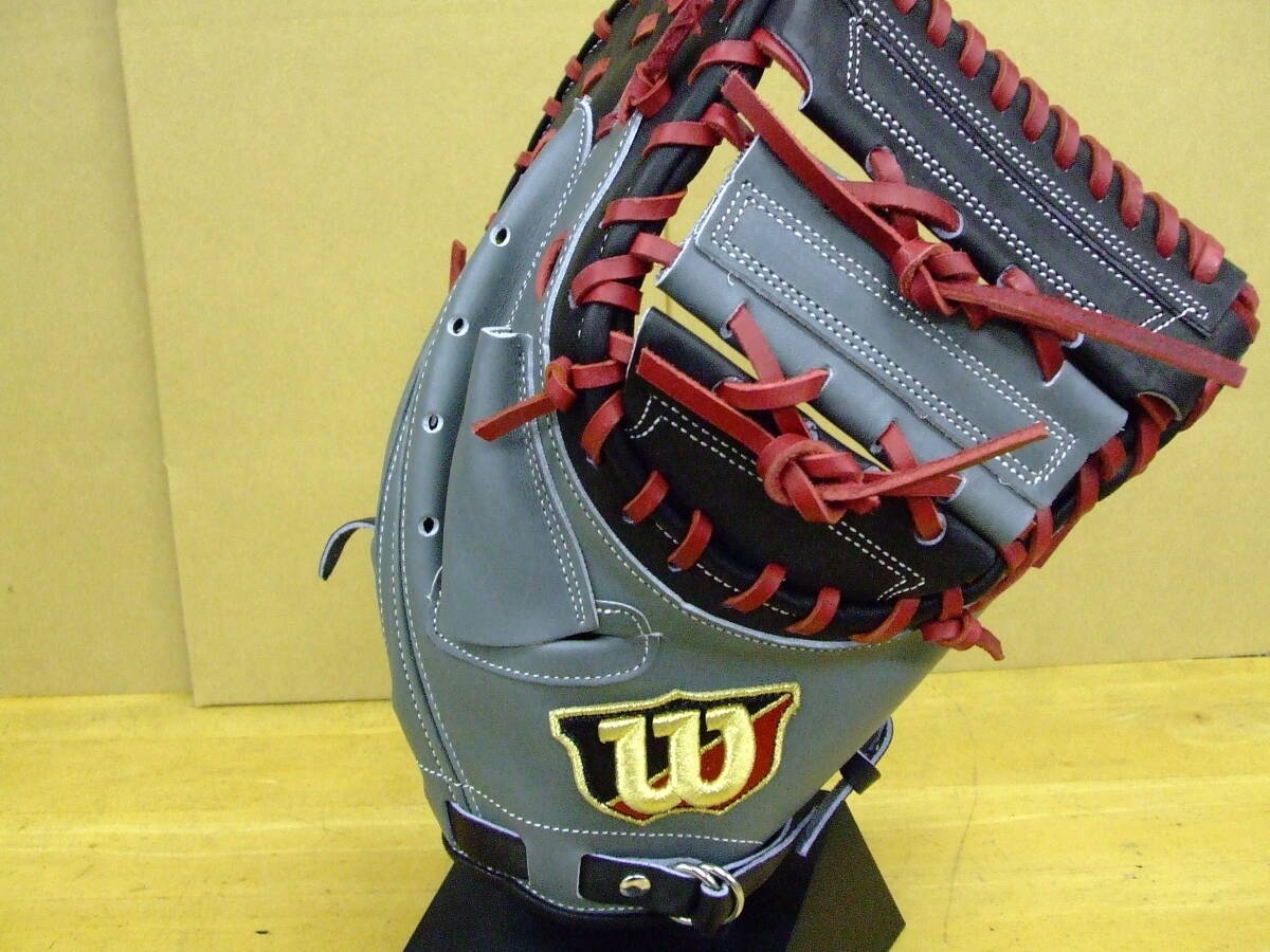24年モデル ウイルソン 3号ソフト専用ミット 3SZ型 背面グレー【タグ無】 右投げキャーストミット拍卖
