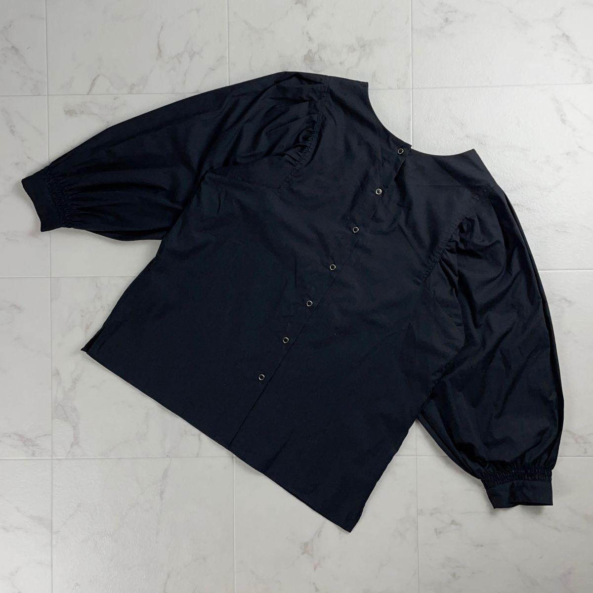 美品 any SiS エニィスィス 前後切替ブラウス 2WAY 長袖 トップス レディース 黒 ブラック サイズ2*RC1442拍卖