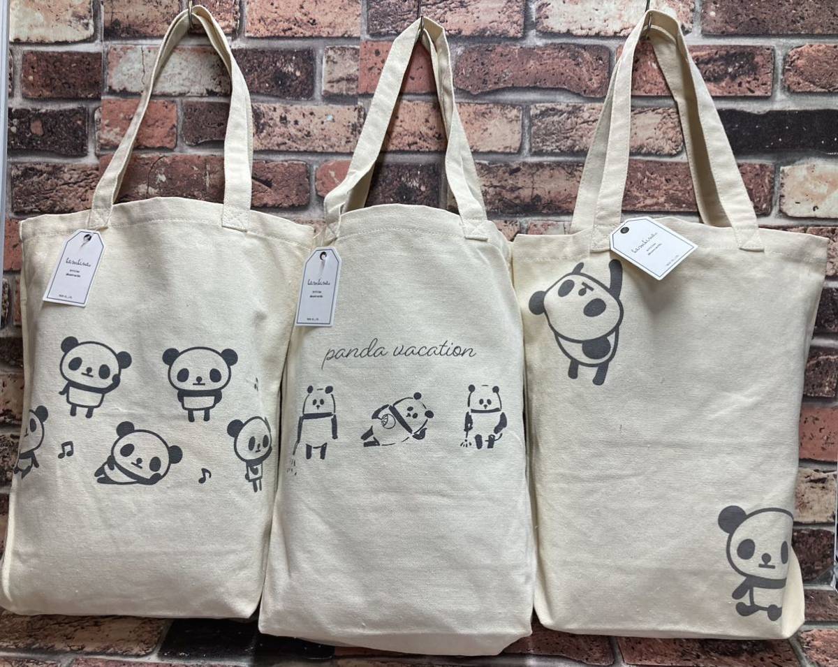 送料無料!メチャ可愛い!パンダキャンパスハンプトートバッグ《B柄》(画像から)1個拍卖