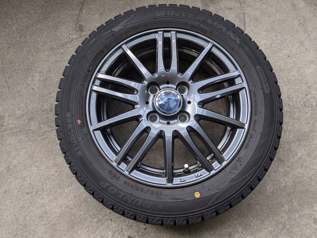 来店受け渡し歓迎♪ 155/65R14 【14×4.5 4-100 +45サイズ】 スタッドレスセットです。 補修用にオススメ拍卖
