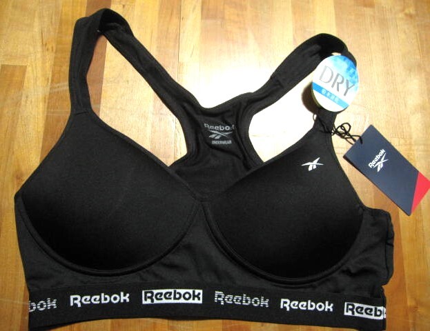 *送料無料*M*Reebok*ブラック*ブラジャー*DRY 吸水速乾*リーボック*カップ一体型*マーク有*拍卖