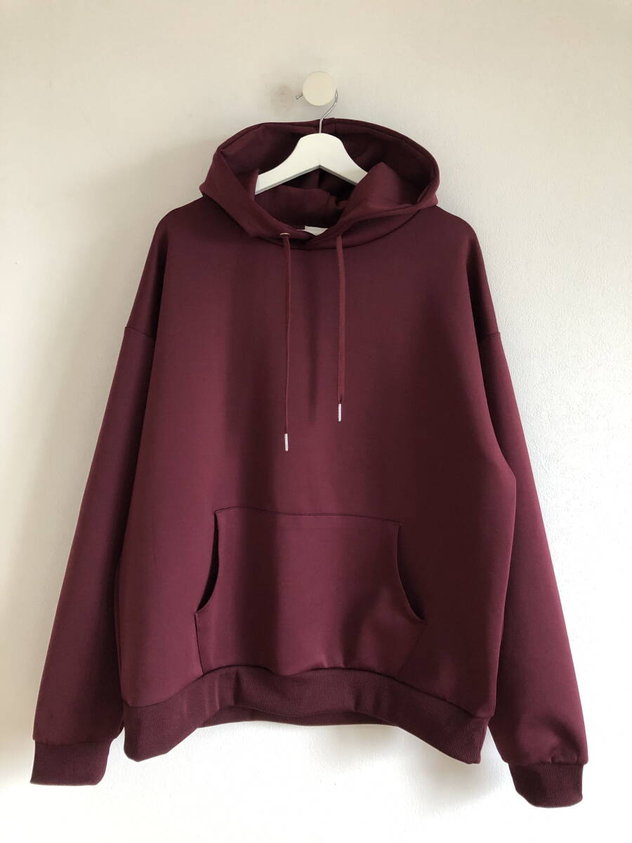 美品 オーバーサイズビッグスウェットパーカー えんじ色拍卖