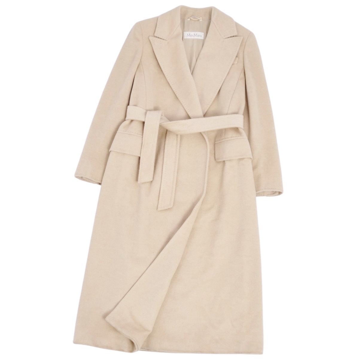 マックスマーラ Max Mara コート 白タグ ベルト付き ロングコート キャメル100% アウター レディース JI38 ベージュ ce02oo-rm20e29212拍卖