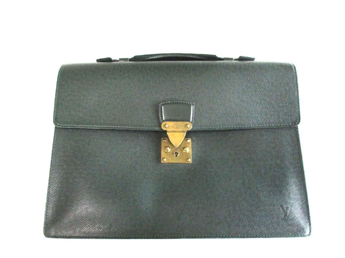 ★とちぎ屋!【LOUIS VUITTO】M30074 ルイ・ヴィトン ビジネスバッグ セルヴィエットクラド タイガ レザー グリーン★拍卖