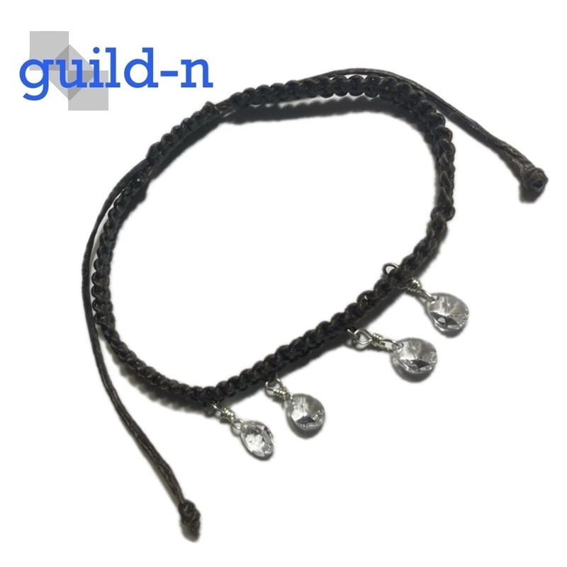 guild-n ★ ドロップ フラット ワックスコード ロー引き紐 蝋引き紐 組紐 ミサンガ アンクレット ブレスレット メンズ レディース拍卖