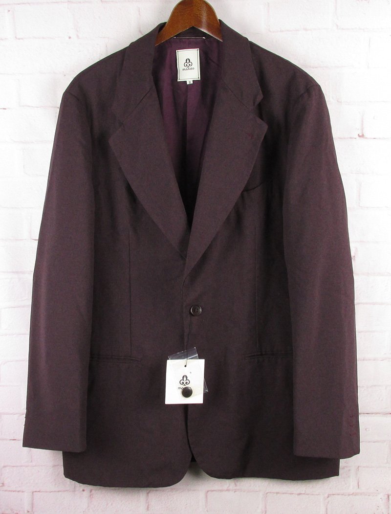 LAJ26885 mando マンド 20393-001 ポリエステルメランジ 2つボタン テーラードジャケット パープル II 未使用拍卖