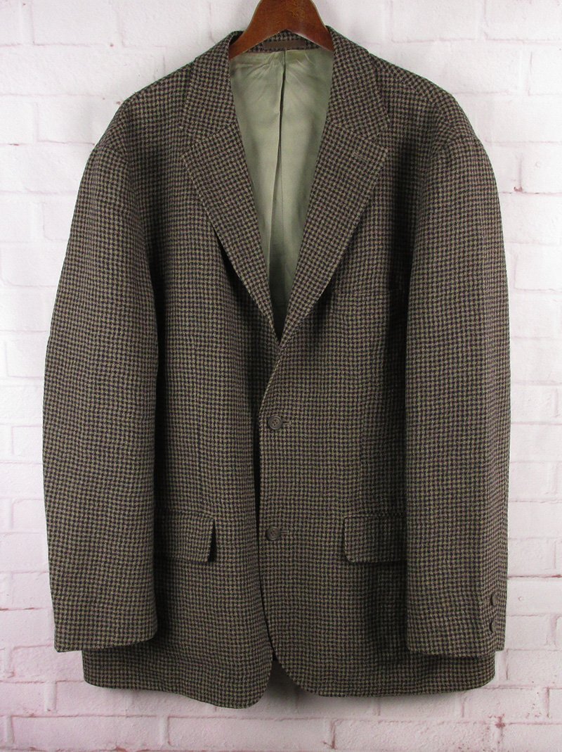 LFJ27009 Abahouse アバハウス 3つボタン 段返り ツイード テーラードジャケット ハウンドトゥース ブラウン系 3拍卖