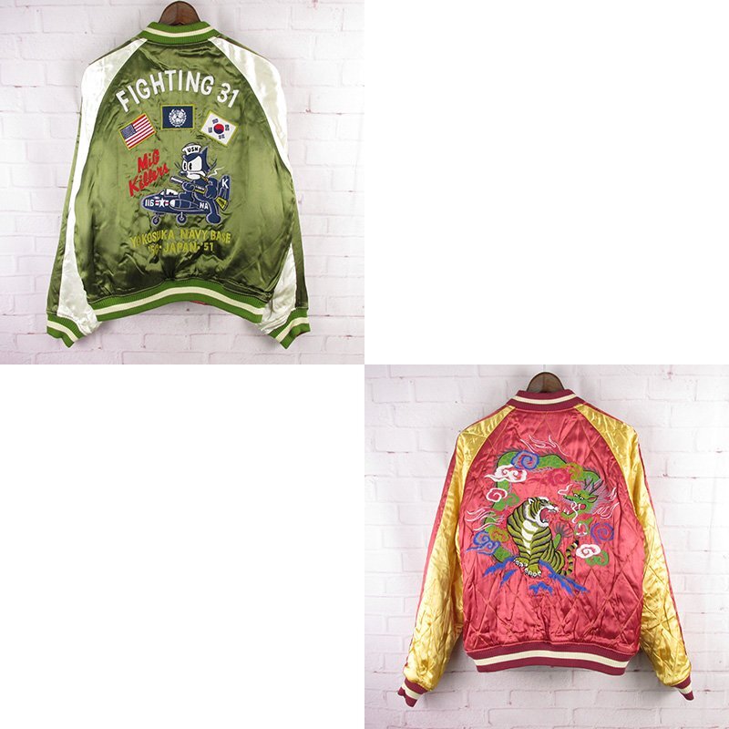 LFJ26951 THE REAL McCOY'S リアルマッコイズ スカジャン フィリックス リバーシブル LARGE 美品拍卖