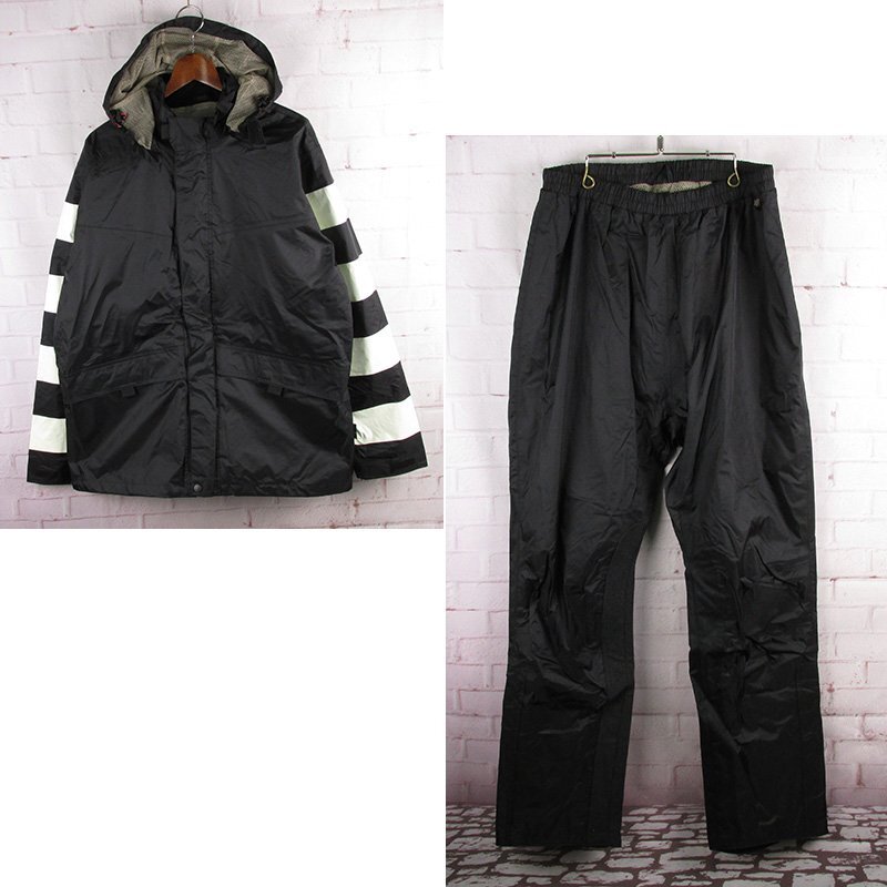 LAJ27149 TWENTY FOUR SEVEN 24/7 トゥウェンティーフォーセブン レインスーツ セットアップ ブラック系×ホワイト系 XL拍卖