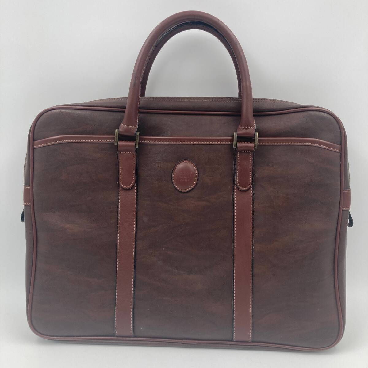 【ヴィンテージ】MARUEM HELIA collection ハンドバッグ ビジネス ブラウン 幅38.5cm×マチ6cm×高さ30cm マルエム ヘリア コレクション拍卖