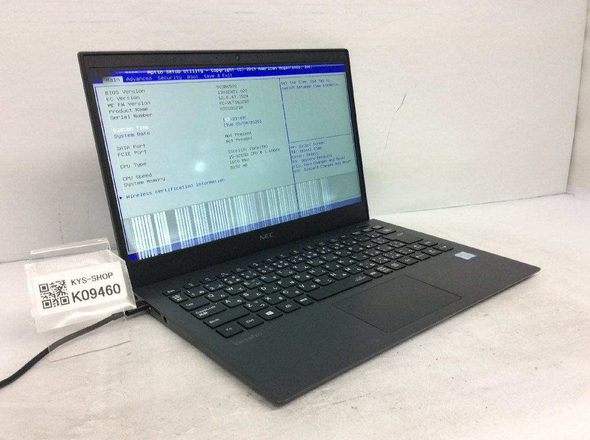 ジャンク/ NEC PC-VKT16GZG5 Intel Core i5-8265U メモリ8.19GB ストレージ無し 【K09460】拍卖