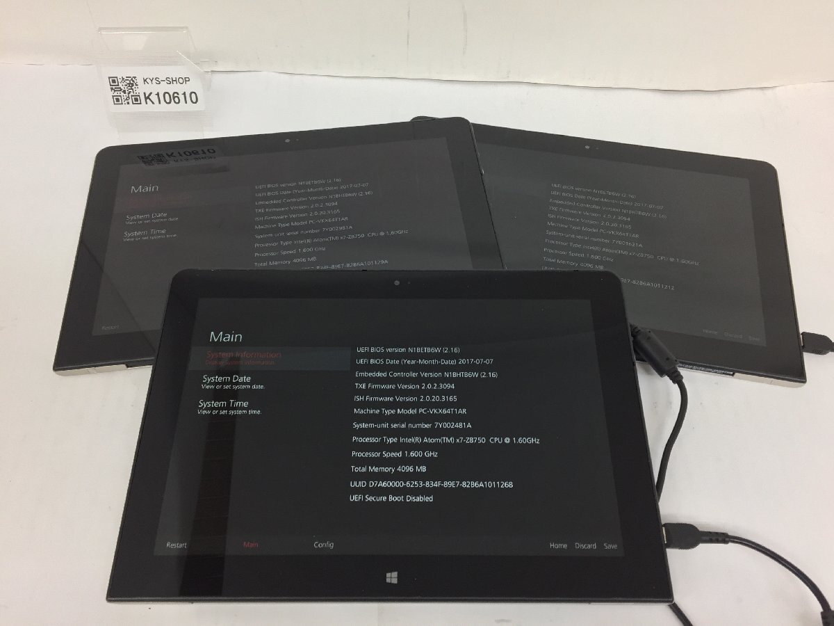 ジャンク5台セット/NEC VersaPro PC-VKX64T1AR/Atom x7-Z8750 1.60GHz/ストレージ不明/4GB/10.1インチ/高解像度/AC欠品拍卖