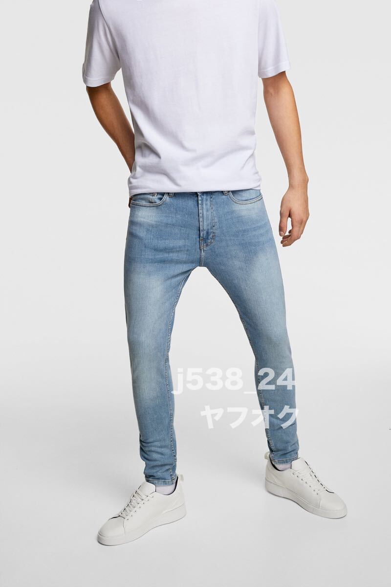 使いやすい 柔らかめ 春夏 ZARA MAN ストレッチ スキニー デニム 送料230円 42 32 メンズ ジーンズ ジーパン パンツ 黒 拍卖