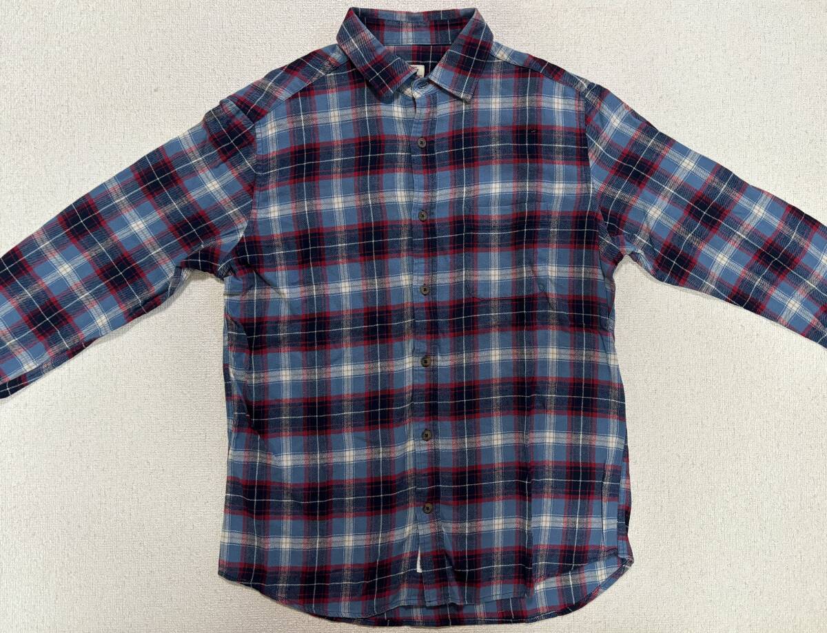 ★★ NATURAL STORY チェックシャツ 青×赤 コットン サイズM ユーズド ★★拍卖