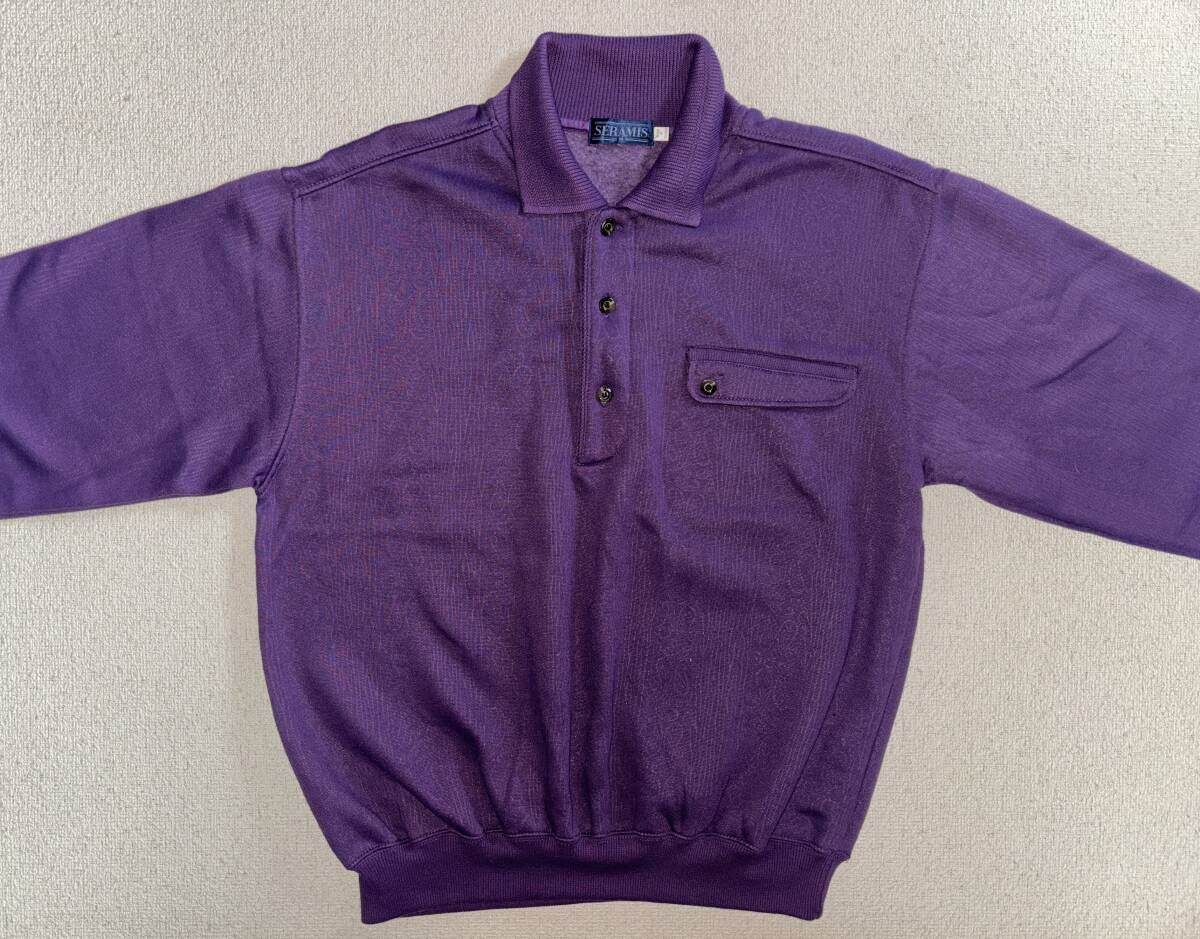 ★★ SERAMIS 長袖ポロシャツ 紫 裏起毛 サイズM ユーズド ★★拍卖