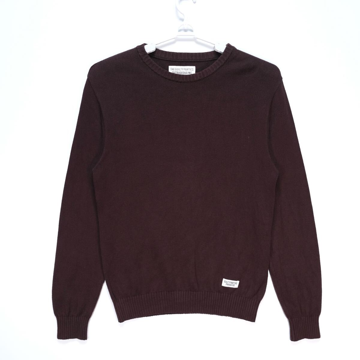 【送料無料】WACKO MARIA(ワコマリア)/CLASSIC CREW NECK SWEATER/クラシック クルーネック セーター/ニット/ブラウン/Mサイズ拍卖
