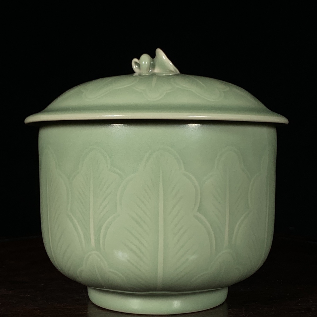唐物 唐 越窯 蕉葉紋 蓋罐 陶芸 古陶磁器 中国美術品 時代物 D63拍卖