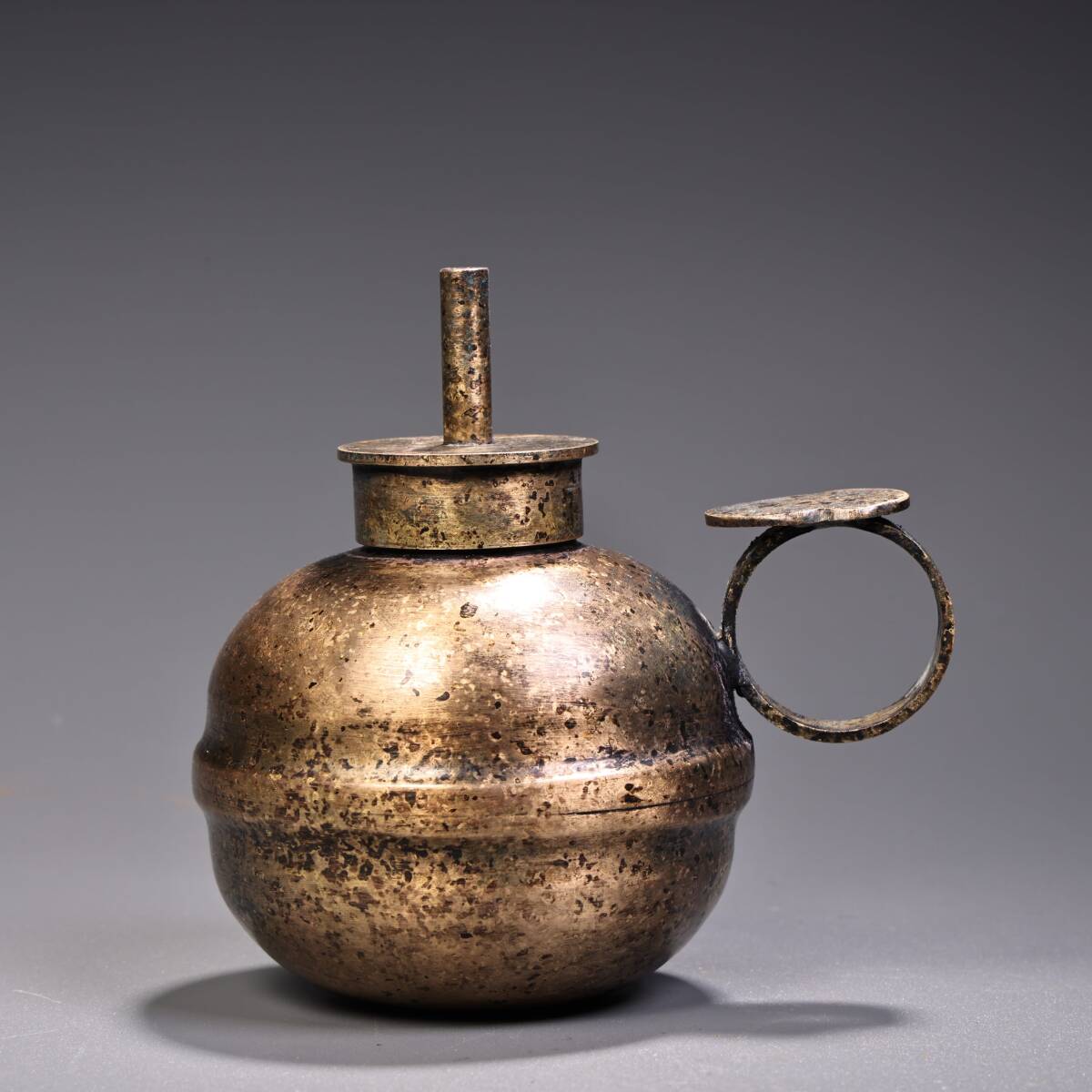 唐物 清代 純銅 全銅 油燈 中国美術品 時代物 D63拍卖