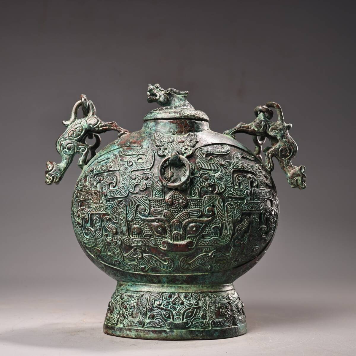 唐物 清 純銅 全銅 青銅壺 中国美術品 時代物 D63拍卖