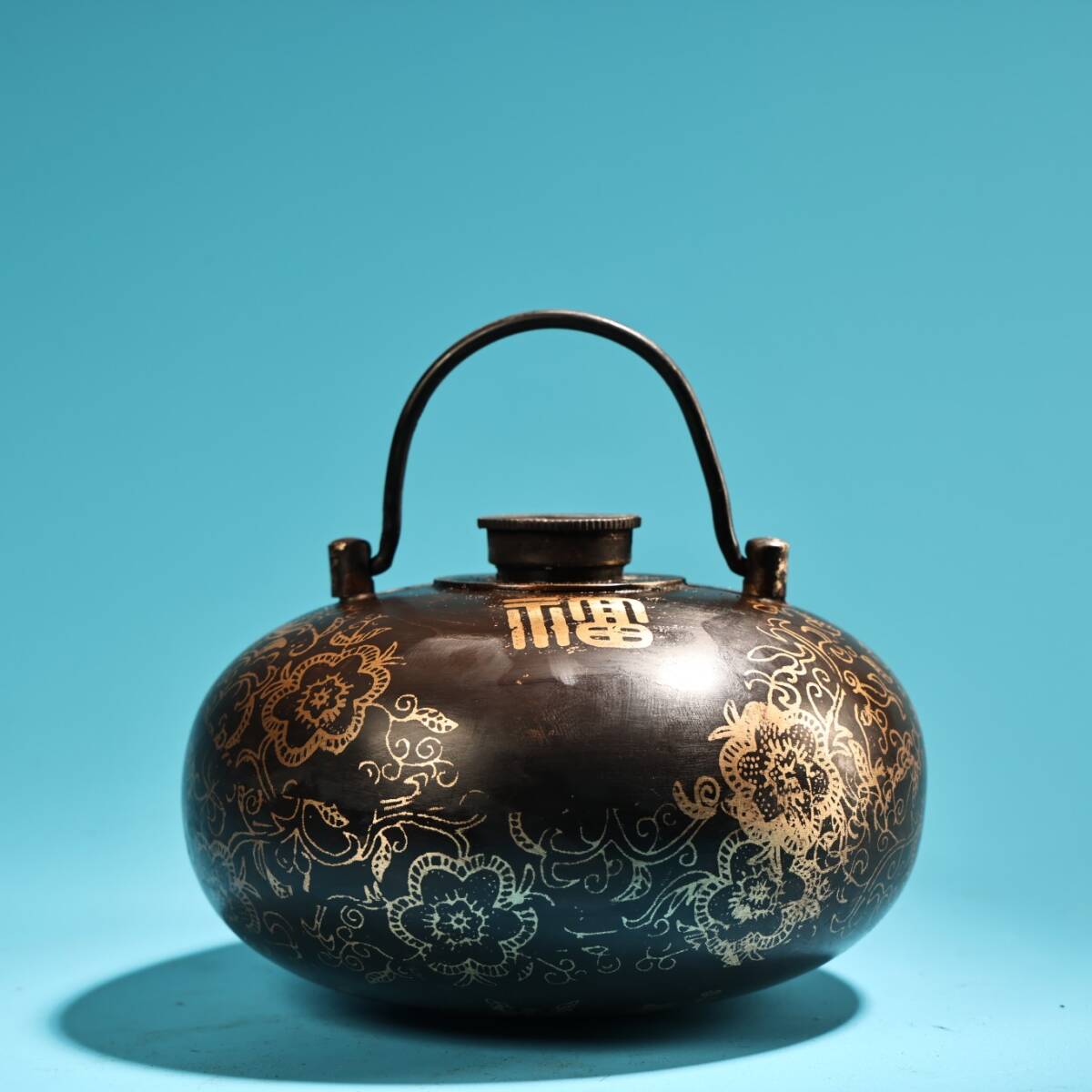 唐物 清 乾隆年製 湯婆子 純銅 加厚暖手寶 宮廷用 注水老式銅壺 暖脚寶熱水袋 中国美術品 時代物 D63拍卖