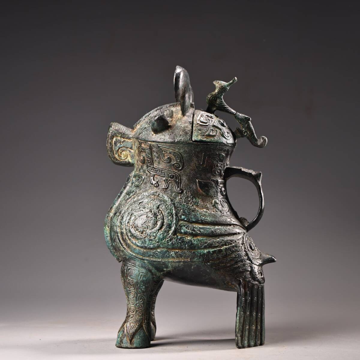 唐物 清 純銅 全銅 青銅 婦好鳥尊 中国美術品 時代物 D63拍卖