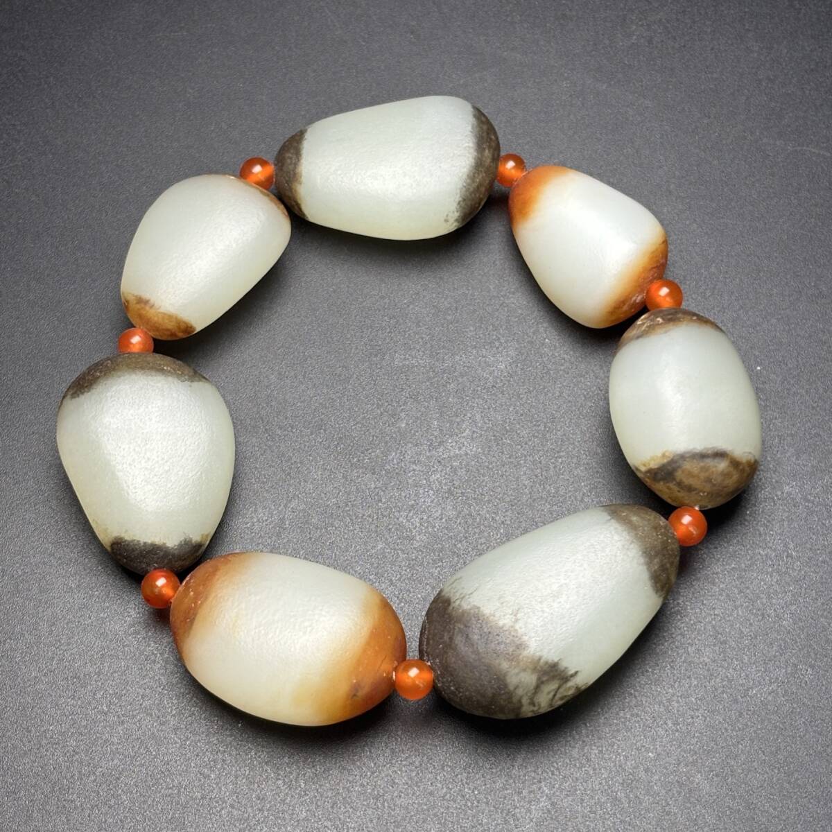 唐物 清代 和田玉 手鏈 手串 中国美術品 時代物 D63拍卖