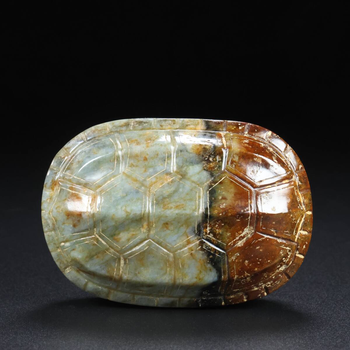 唐物 清代 玉彫 和田老玉 長壽龜殼 中国美術品 時代物 D63拍卖