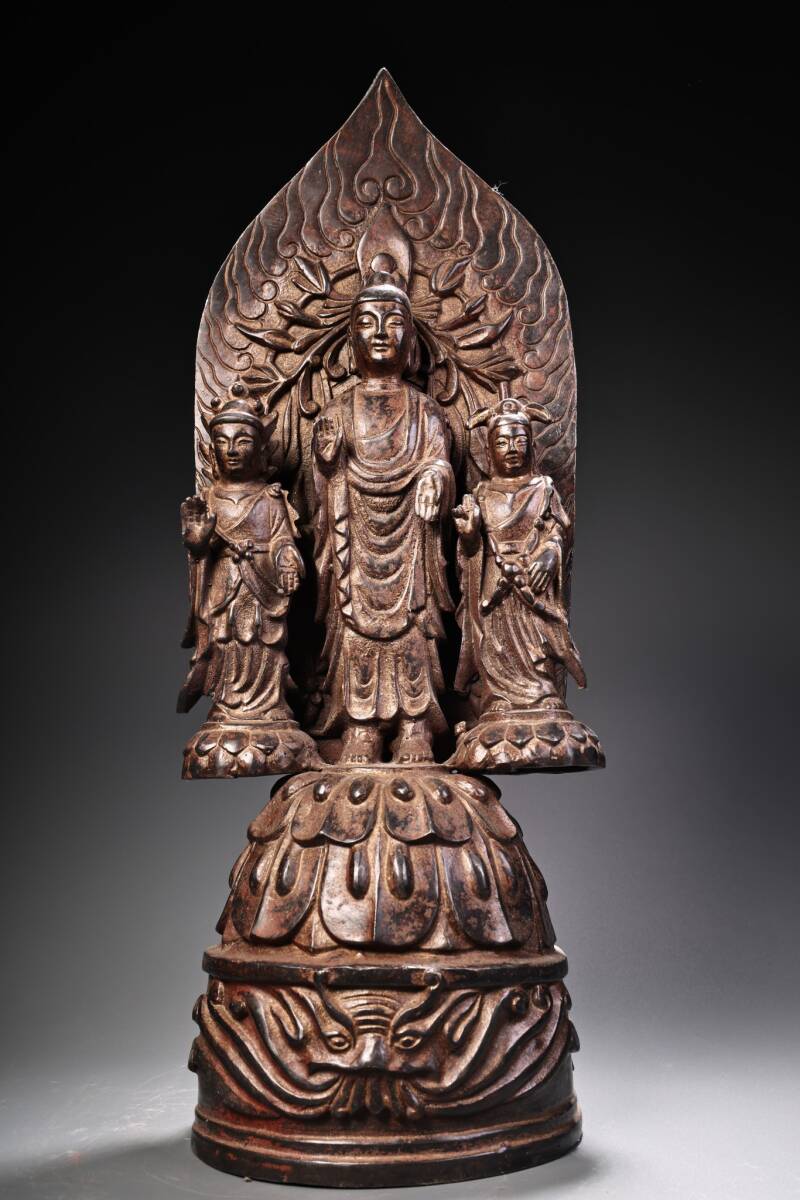 唐物 清代 純銅 全銅 泥金 站釋迦牟尼仏 仏像1体 中国美術品 時代物 D63拍卖