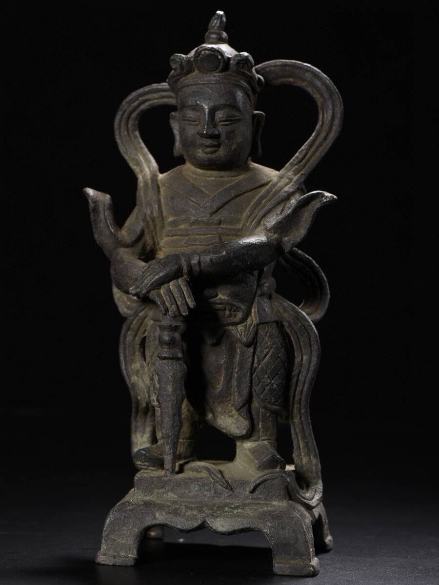 唐物 清 紫銅胎 韋陀菩薩 造像 仏像 供養品 銅製品 中国美術品 時代物 D63拍卖