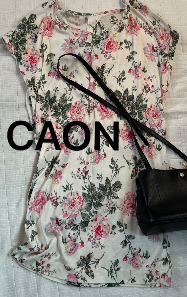 CAON カオン ローズ柄 花柄 ワンピース チュニック サイズf 薔薇好き拍卖