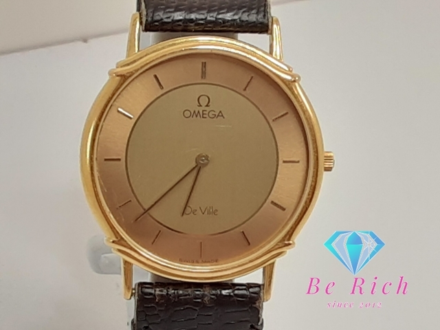 オメガ OMEGA デ ヴィル メンズ 腕時計 191.0229 Cal.1455 ゴールド ブラウン 茶 SS レザー ブレス クオーツ 【中古】【送料無料】 bt3254拍卖