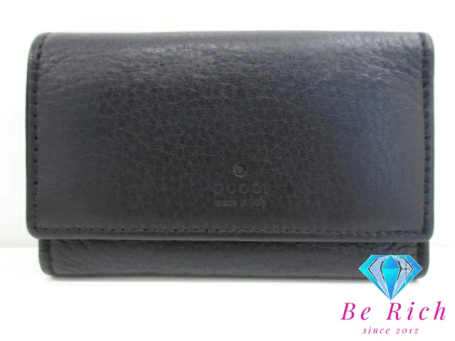 グッチ GUCCI 6連 キーケース 04579 黒 ブラック レザー ロゴ キーホルダー アクセサリー 小物 【中古】 bc2127拍卖