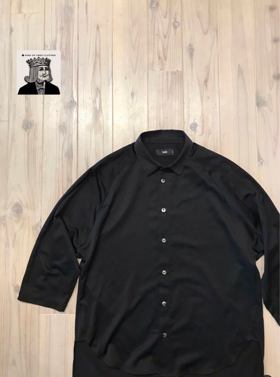 HARE ハレ 7分袖シャツ Sサイズ サテン地 ブラック ユーズド 古着拍卖