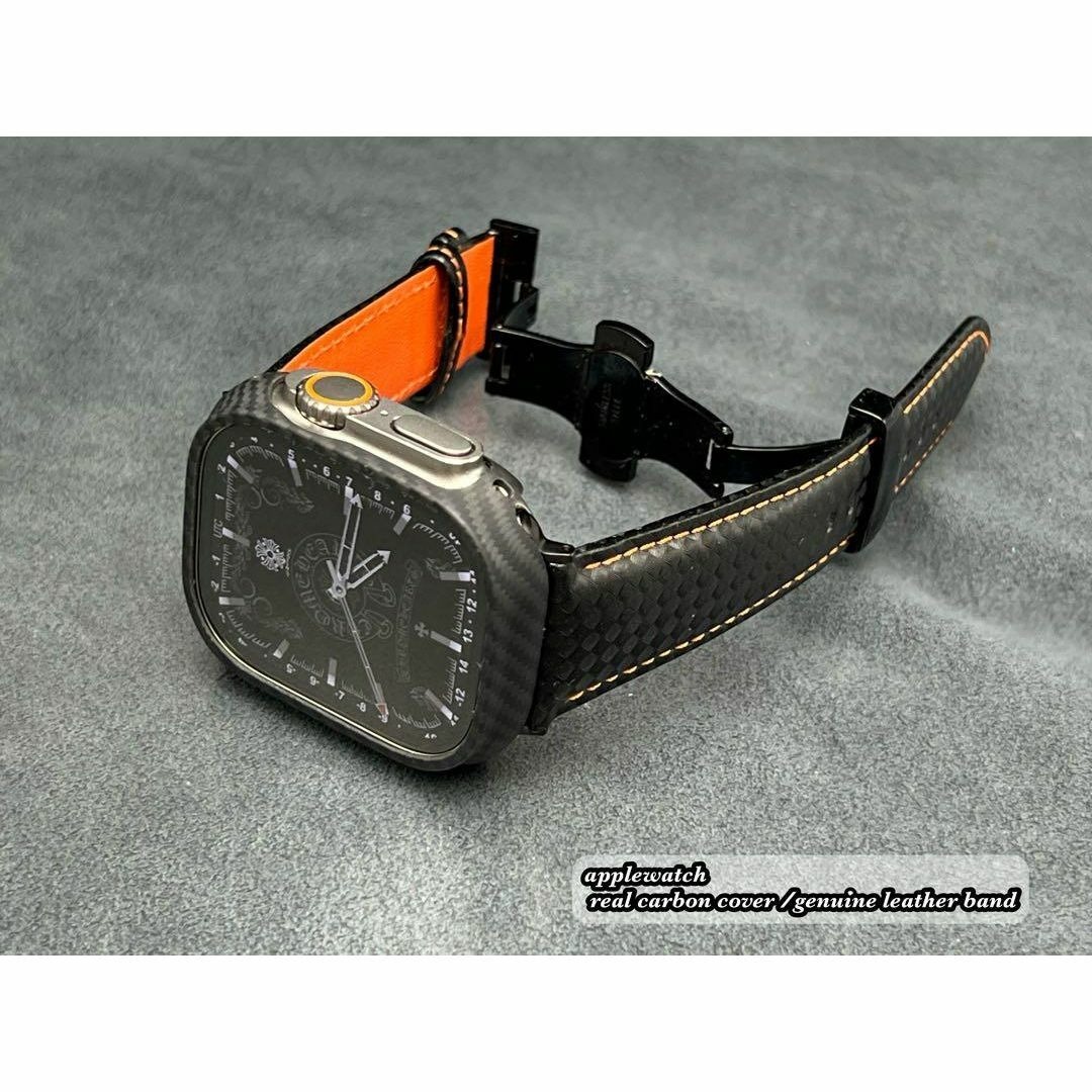 アップルウォッチ リアル カーボン ケース ベルト applewatch ウルトラ 49mm拍卖