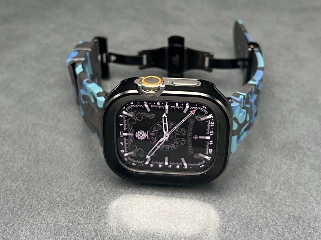 アップルウォッチ アルミニウム ケース ラバー ベルト applewatch 49mm 45mm 44mm 41mm 40mm拍卖