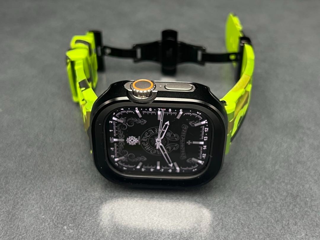 アップルウォッチ アルミケース カモフラージュ ラバー applewatch 49mm 45mm 44mm 41mm 40mm ウルトラ拍卖