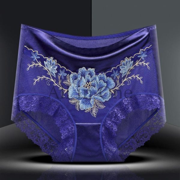 140-55-6 超光沢 テカリMAX 艶々ブリーフ ショーツ 【ブルー,Lサイズ】レディース 女性 下着 セクシーハイウエスト ランジェリー .2拍卖
