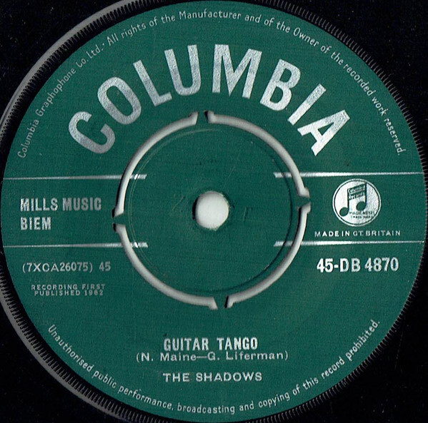 英7” Shadows Guitar Tango 45DB4870 Columbia /00080拍卖