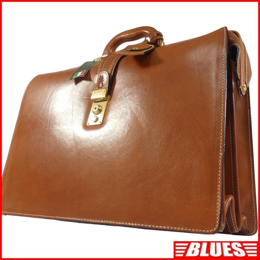 即決★イタリア製 ORO★未使用 レザーダレスバッグ オロ メンズ 茶 本革 ビジネスバッグ 本皮 通勤 ドクターバッグ 出張ブリーフケース 鍵拍卖